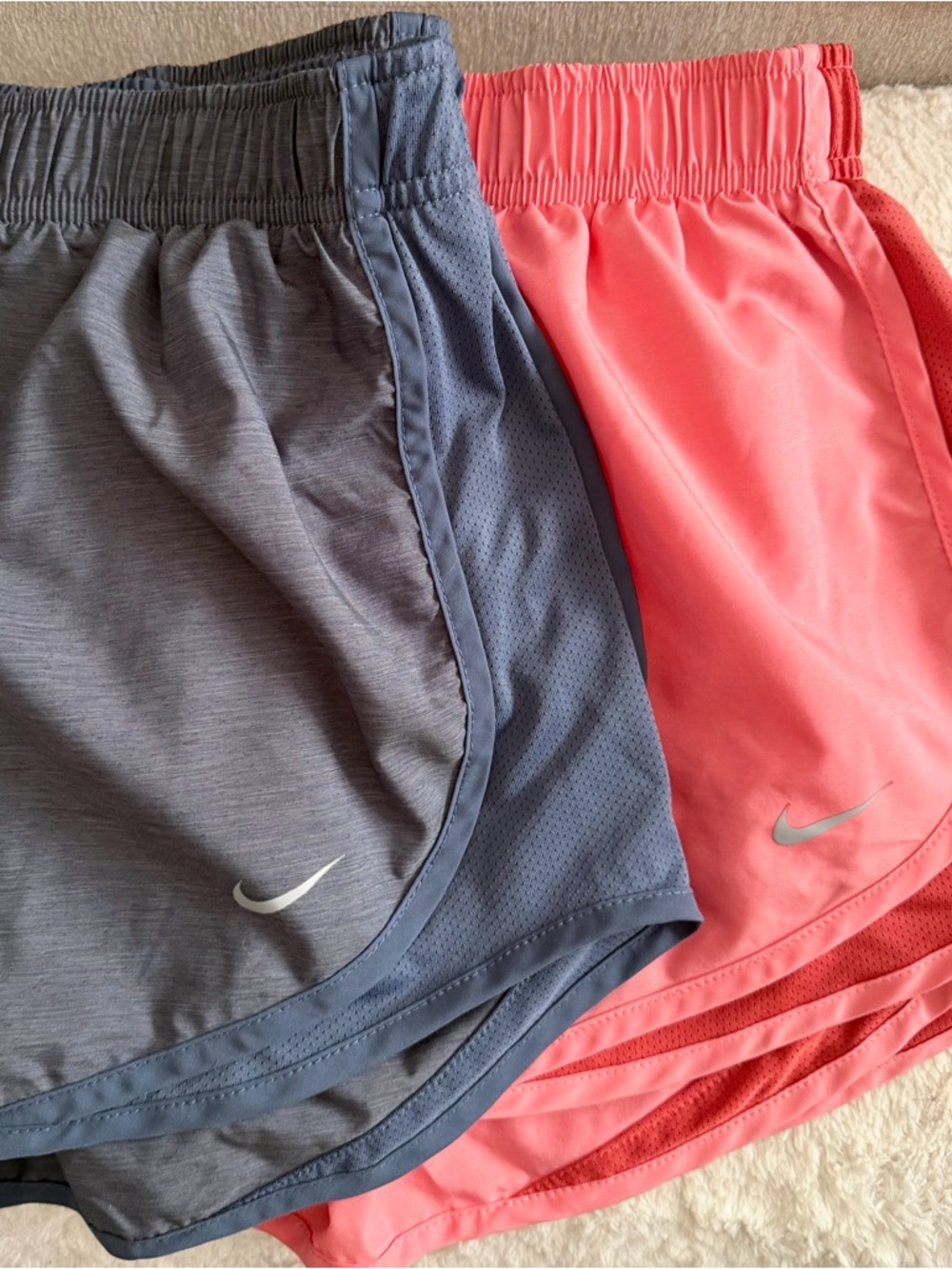 2 pair of Nike Dri-FIT Gray and Pink Athletic Shorts - women’s med